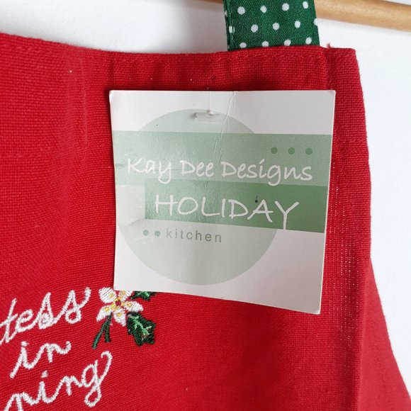 Children's Christmas Apron 100% Cotton Embroidered by Kay Dee Designs - Picture 10 of 12